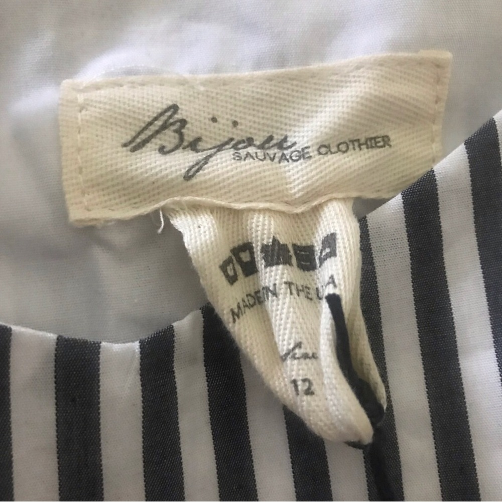 Bijou Sauvage Classic Navy and White Striped Girls' Dress NWT Size 12 - Picture 2 of 4